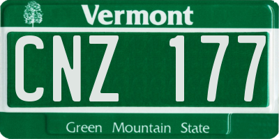 VT license plate CNZ177