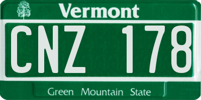VT license plate CNZ178
