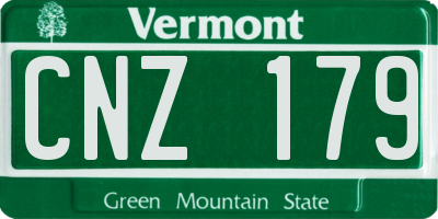 VT license plate CNZ179