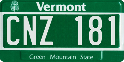 VT license plate CNZ181