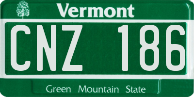 VT license plate CNZ186