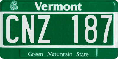 VT license plate CNZ187