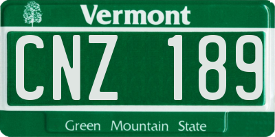 VT license plate CNZ189