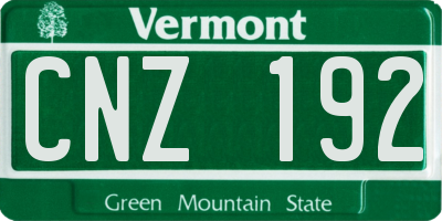 VT license plate CNZ192