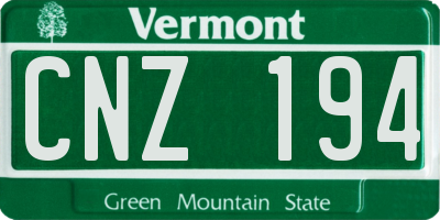 VT license plate CNZ194