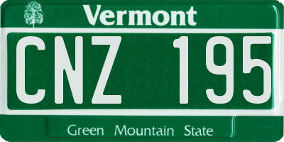 VT license plate CNZ195