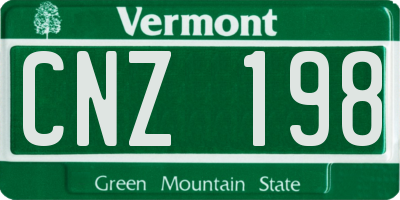 VT license plate CNZ198