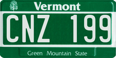 VT license plate CNZ199