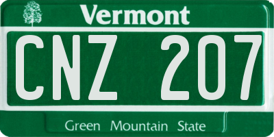 VT license plate CNZ207