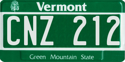 VT license plate CNZ212