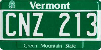 VT license plate CNZ213