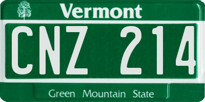 VT license plate CNZ214