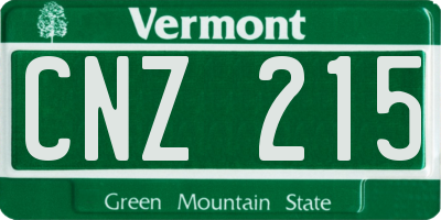 VT license plate CNZ215