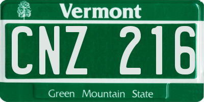 VT license plate CNZ216