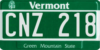 VT license plate CNZ218