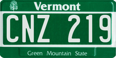 VT license plate CNZ219