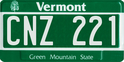 VT license plate CNZ221