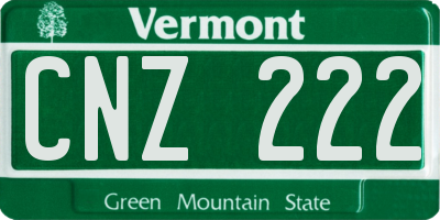 VT license plate CNZ222