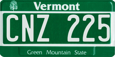 VT license plate CNZ225