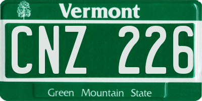 VT license plate CNZ226