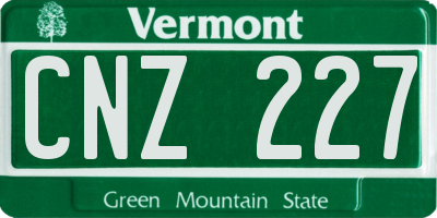 VT license plate CNZ227