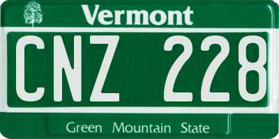 VT license plate CNZ228