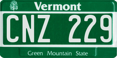 VT license plate CNZ229