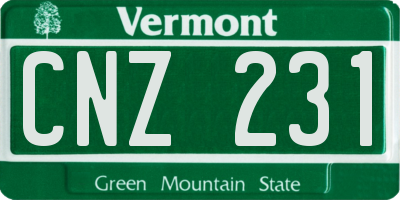VT license plate CNZ231