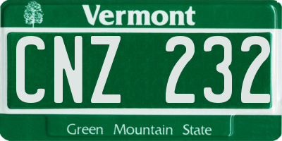 VT license plate CNZ232