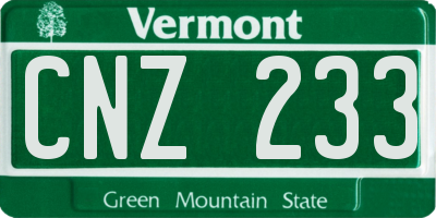 VT license plate CNZ233