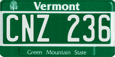VT license plate CNZ236