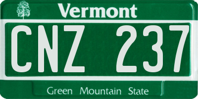 VT license plate CNZ237
