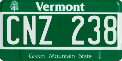 VT license plate CNZ238