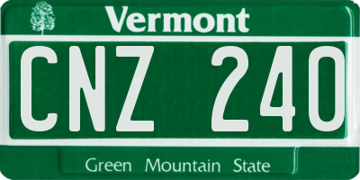 VT license plate CNZ240