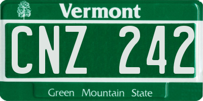 VT license plate CNZ242