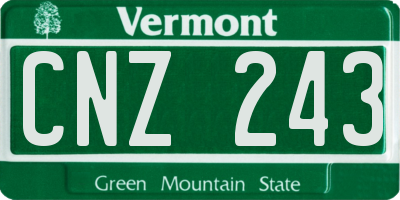 VT license plate CNZ243