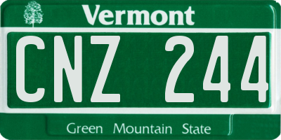 VT license plate CNZ244