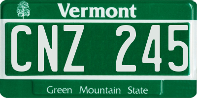 VT license plate CNZ245