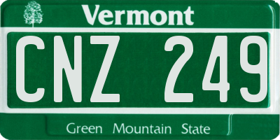 VT license plate CNZ249