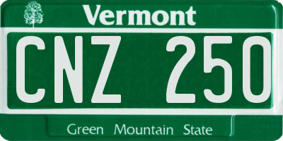 VT license plate CNZ250