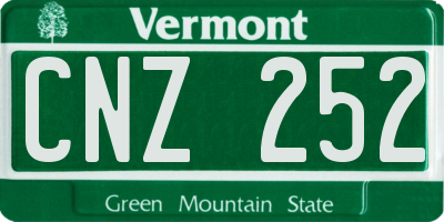 VT license plate CNZ252