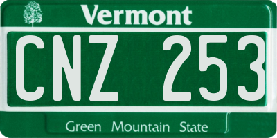 VT license plate CNZ253