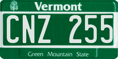VT license plate CNZ255