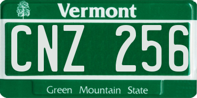 VT license plate CNZ256