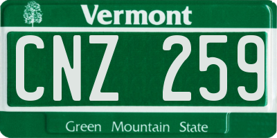 VT license plate CNZ259