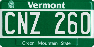 VT license plate CNZ260