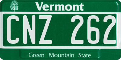 VT license plate CNZ262