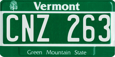 VT license plate CNZ263