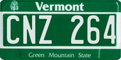 VT license plate CNZ264