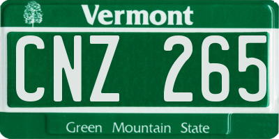 VT license plate CNZ265